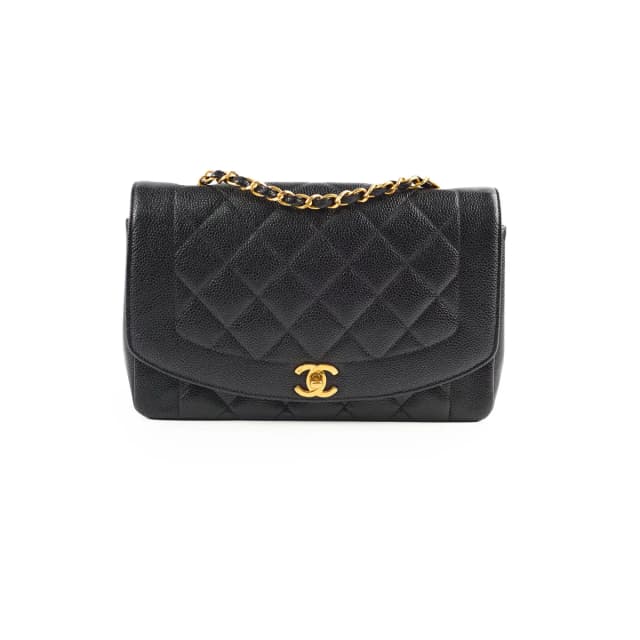 Chanel Vintage Medium Caviar Diana Bag Black in Black Caviar leather from The Purse Affair, photo 1 of 1