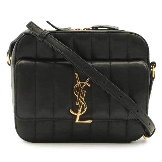 Saint Laurent Vicky Camera Bag Leather Black Gold in Black Leather from The Reluxe, photo 1 of 1
