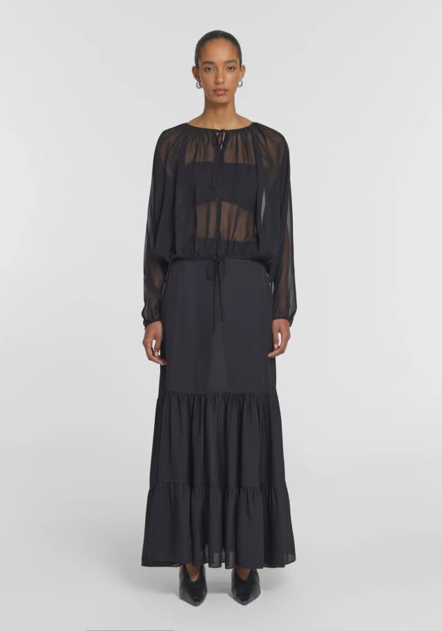 VIKTORIA & WOODS Curator Silk Top in BLACK, image 1 of 1 from Viktoria & Woods