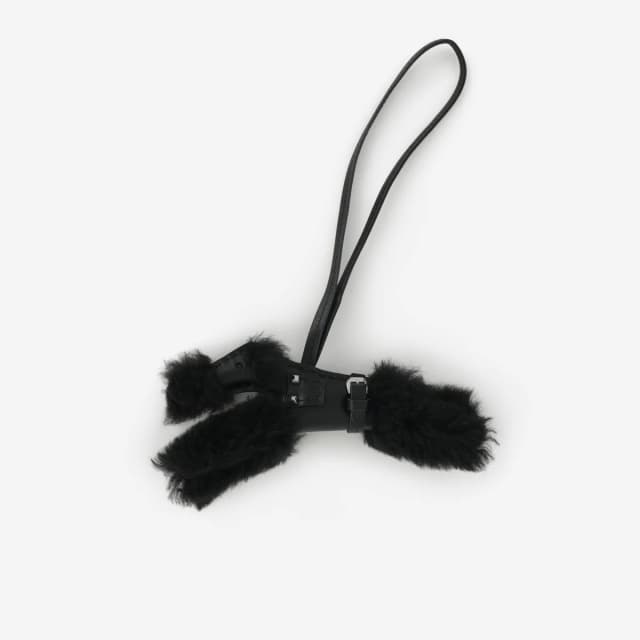 Hermès Budy Punk Charm - Noir Milo / Merino Wool | Palladium Hardware in Black Noir Milo Leather from Bagista, photo 1 of 1