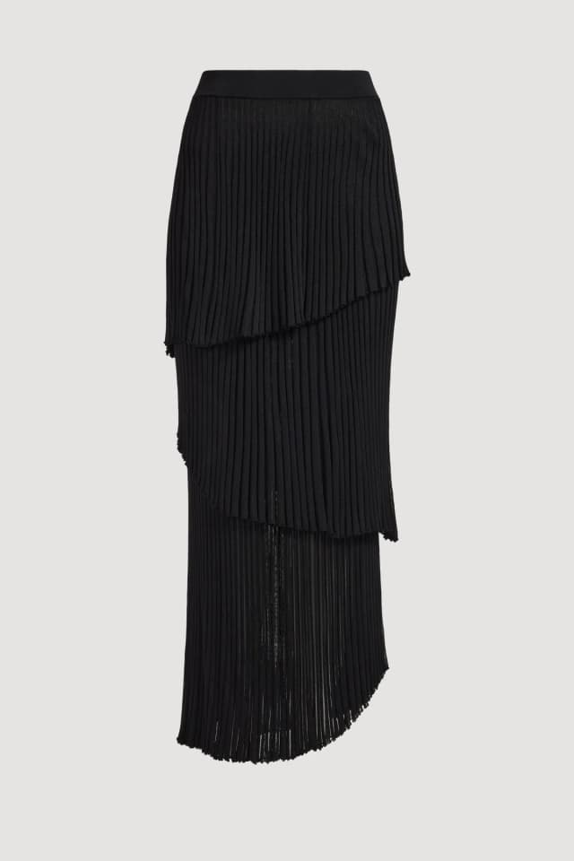 AJE Carmine Knit Midi Skirt in BLACK, image 1 of 1 from Aje