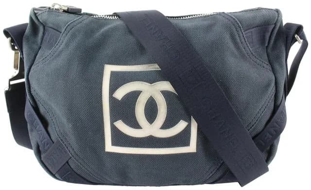 Chanel Navy CC Logo Sports Messenger Crossbody in Navy Canvas from Bagriculture, photo 1 of 1