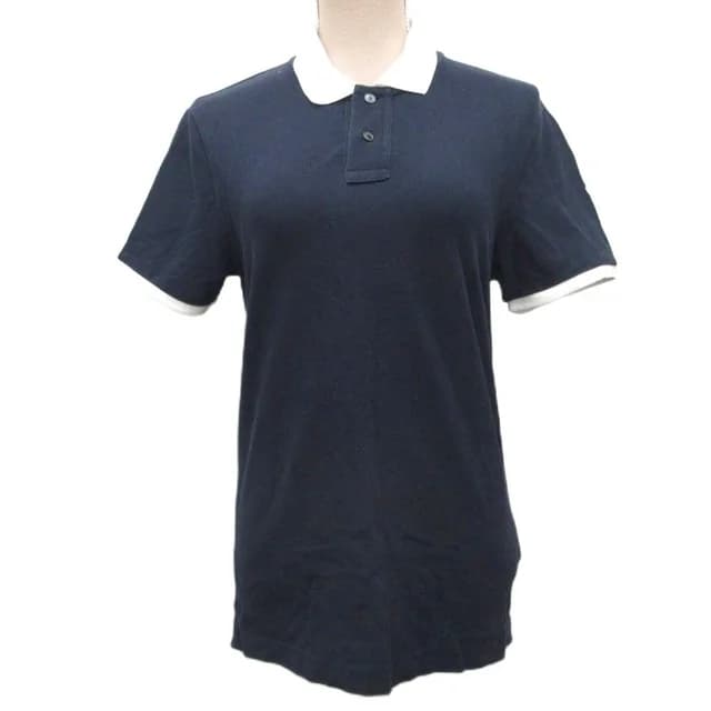 Moncler Polo Shirt Short Sleeve Collar Logo S Navy White in White from The Reluxe, photo 1 of 1