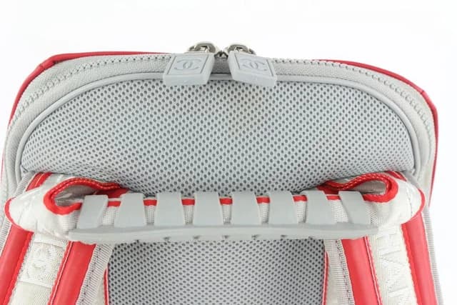 Chanel Red Sports Logo CC Backpack in Red Canvas from Bagriculture, photo 1 of 1