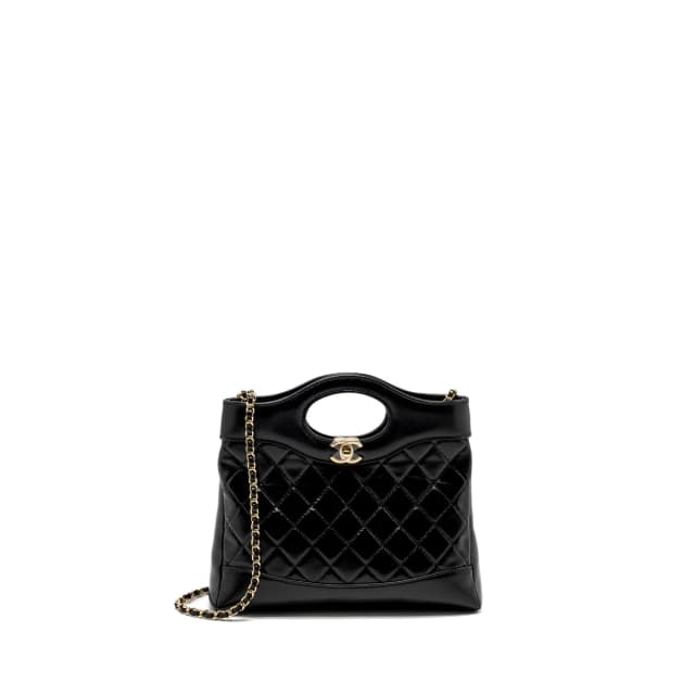 Chanel Mini 31 Bag Shiny Lambskin Black LGHW (Microchip) in Black Lambskin from EMIER, photo 1 of 1