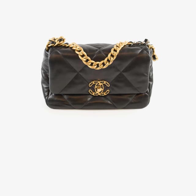 Chanel 19 Black Small in Black Goatskin from The Purse Affair, photo 1 of 1