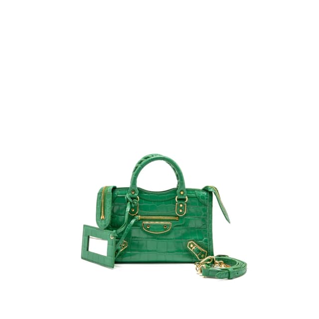 Balenciaga nano city bag croc-embossed calfskin green GHW in Green Calfskin from EMIER, photo 1 of 1