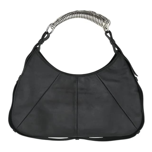 Saint Laurent Black Leather Mombasa Shoulder Bag in Black Leather from Clotheshorse Anonymous, photo 1 of 1