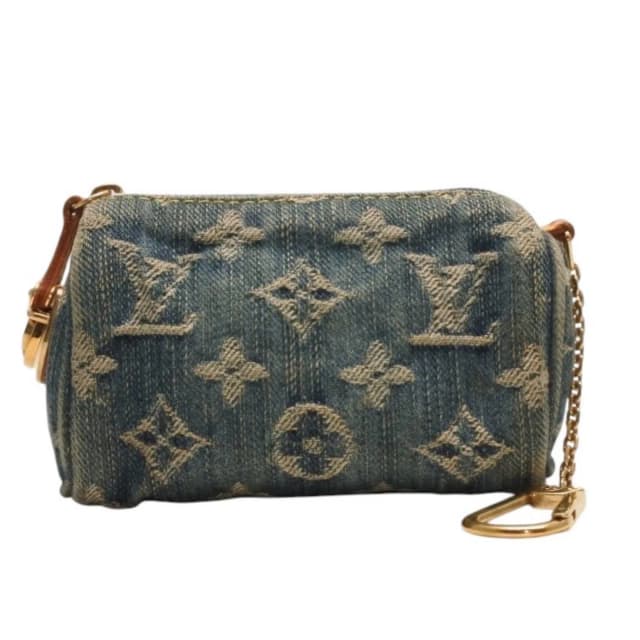 Louis Vuitton Monogram Denim Mini Trousse Speedy PM Strap Blue Handbag in Blue Denim from The Reluxe, photo 1 of 1