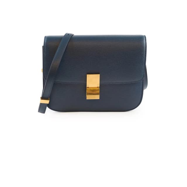 Celine Medium Box Bag Navy in Navy Leather from The Purse Affair, photo 1 of 1