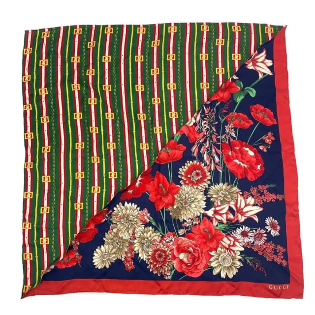 Gucci Flora Scarf Floral Pattern Red in Red Silk from The Reluxe, photo 1 of 1