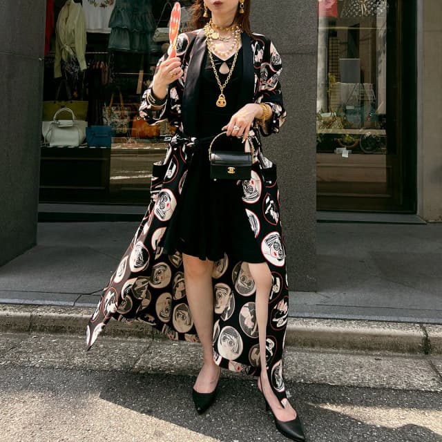 Chanel 2007 Portrait Pattern Gown Black/Red/Ivory from VINTAGE QOO TOKYO, photo 1 of 1