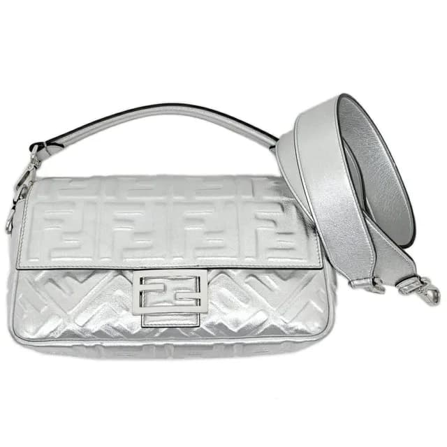 Fendi Mamma Bucket Silver Leather Shoulder Bag 2-Way in Silver Leather from The Reluxe, photo 1 of 1